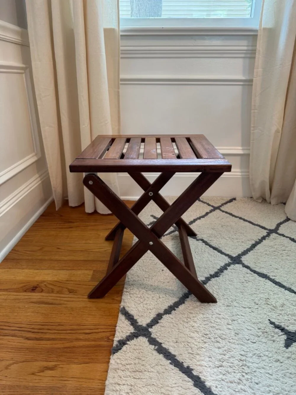 IKEA APPLARO Outdoor Folding Side Table / End Table / Stool in Acacia Wood